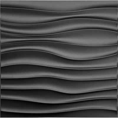 Impol Trade 3D PVC WELLE D105 čierny 500 x 500 mm 1ks