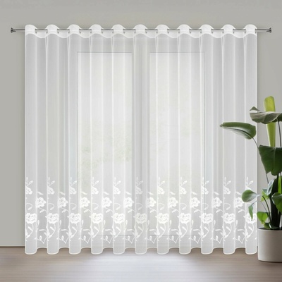 EUROFIRANY ZÁCLONA NA KRÚŽKOCH NATALI 350X250 CM KVETY
