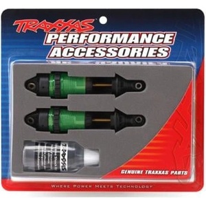 Traxxas амортисьор GTR long алуминий/PTFE зелен, бутални пръчки TiN (2)
