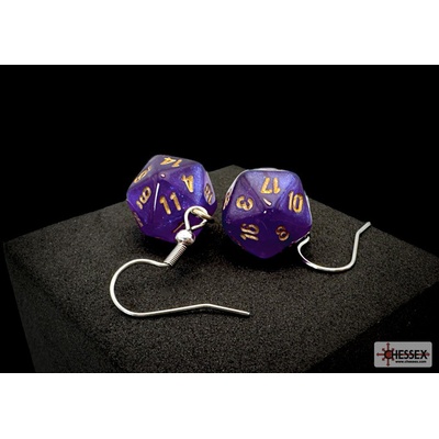 Chessex náušnice fialová D20 54212