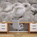  Фототапет Бели рози - винтидж 3d
