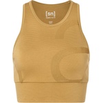 super. natural Дамски спортен сутиен super. natural Women's Capital Logo LF Top Sports bra - Sahara / Dried Tobacco (114-3791-0212)