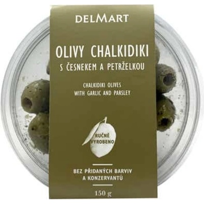 Delmart Olivy Chalkidiki s česnekem a petrželkou 150 g