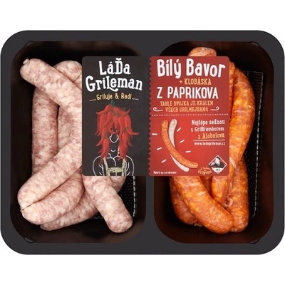 Láďa Grileman grill mix klobáska z paprikova + biely bavor klobáska 0,5 kg