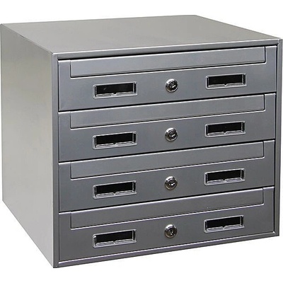 Hotová zostava poštových schránok RICHTER BK.02-4.S (strieborná), RICHTER Čierna matná