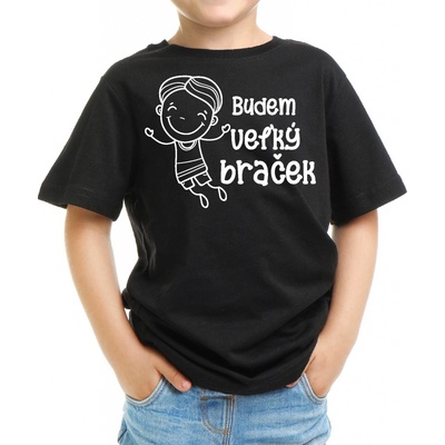 Fajntričko Kids detské tričko Budem veľký braček čierna