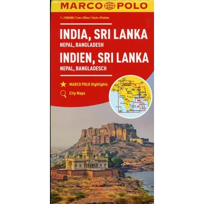 Kontinentalkarte Indien Nepal 1:2 500 000