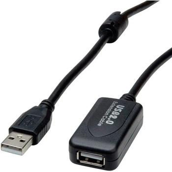 Roline Кабел Roline Value S3115-10, от USB А(м) към USB А(ж), 10m, черен (S3115-10)