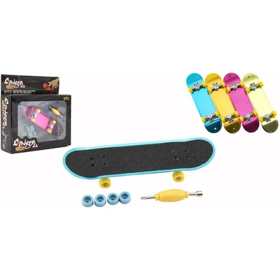 Teddies Skateboard prstový skrutkovací plast 9cm s doplnkami 4 farby