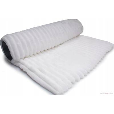 Látka mínky proužky, 300 g/m², šíře 160 cm, metráž, bílá