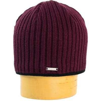 pletená čepice podšitá fleece vínová