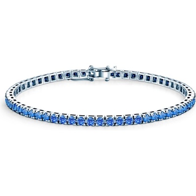 SAVICKI Тенис гривна Luminy 3, 0 мм: бяло злато, сини сапфири