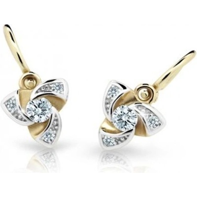 Cutie Kids Jewellery Zlaté dětské náušnice na brizuru Cutie C2203 White GBECB-00015
