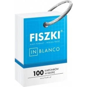 Cztery Glowy Blank flashcards. 100 cartons in checkered box