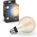 Philips White E27 Filament Globe lamp (550 LM), dimmable LED lamp for the Hue lighting system with warm white light, smart light control via voice and app - 929003051901 - boombuy