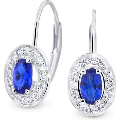 Zodiax zlaté oválné náušnice 912 bílé zlato červená rubín