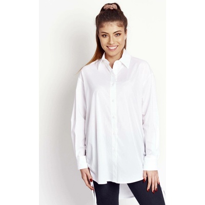 White oversize shirt drawstringed sides LeMonada biela