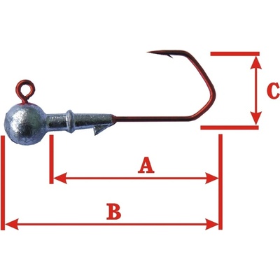 Sports Jig koule Red s krčkem vel.1 2g 1 ks