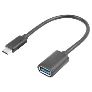 Lanberg Адаптер, Lanberg Adater Cable USB-C(M) 3.1->USB-A(F) OTG 15CM Black (AD-UC-UA-04)