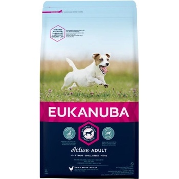 EUKANUBA Dog Adult Mini - Пълноценна суха храна с малки гранули за израснали кучета от малки породи с пилешко и пуешко, 2 кг