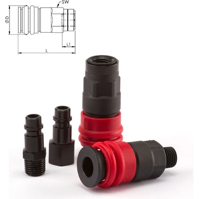 GAV BEZPEČNOSTNÍ THERMOPLAST. RYCHLOSPOJKA STL.VZDUCH 1/4" vnitřní závit