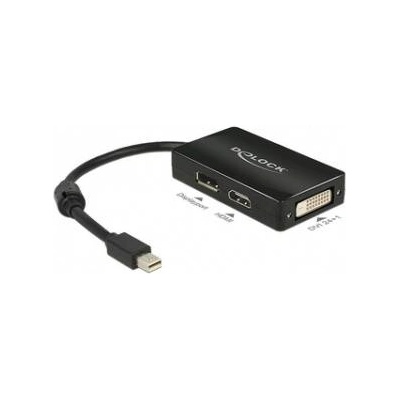 Delock мини DisplayPort към DisplayPort / HDMI / DVI адаптер 0.16 m черен