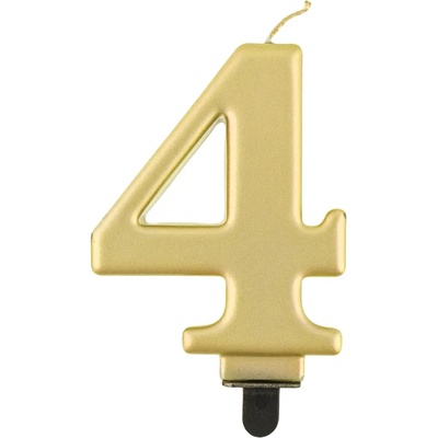 Godan Свещ за рожден ден 4 металик златиста