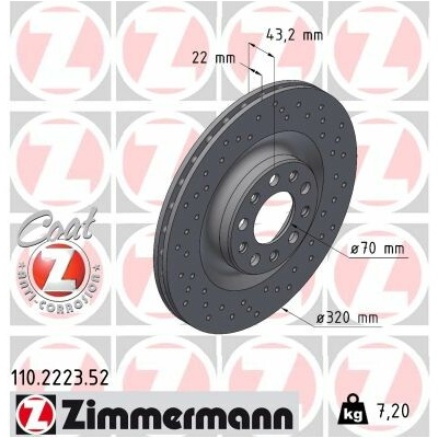 Brzdový kotúč ZIMMERMANN 110.2223.52 (110222352)