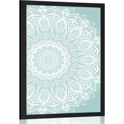 Plakát Mandala harmonie na modrém pozadí - 40x60 no frame