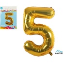 LUMA Balonek foliový č.5 zlatý 43cm