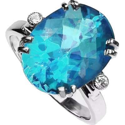 Stuchlík zlatý prsten s topazem a diamanty 015385