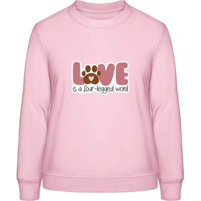 AWDis Sweat mikina Design s tématem Pes a Láska Miminkovská růžová