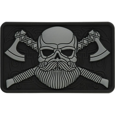 Nášivka M-Tac Bearded Skull 3D - šedá
