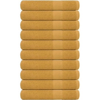 vidaXL Кърпи за сауна FROGN 10 бр. Златни 80x200 см 360 г/м2 (136817)