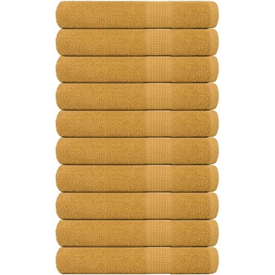 vidaXL Кърпи за сауна FROGN 10 бр. Златни 80x200 см 360 г/м2 (136817)
