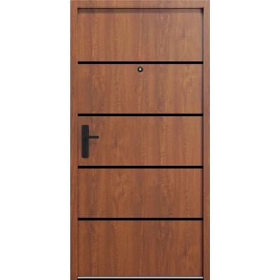 CKdveře bezpečnostní vchodové Blackline zlatý dub M02 88 x 200 cm Pravé dovnitř