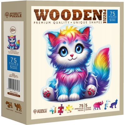 WOODEN CITY Drevené Farebné mačiatko 75 dielov