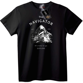 NOONEBRAND Тениска Навигаторът планина - L, Black
