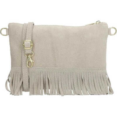 Beagles béžová vintage kožená crossbody kabelka „Carrie"