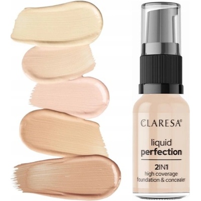 Claresa Liquid Perfection Korektor a krycí make-up 2v1 102 Warm Medium 18 g