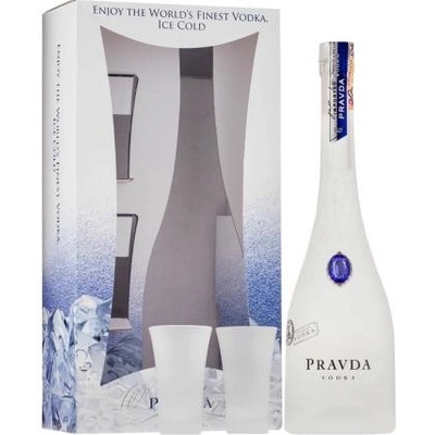 Pravda 40% 0,7 l (darčekové balenie 2 poháre)