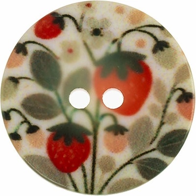 Gombíky Žirovnice Gombík 1,5 cm jahôdky lesné 41719A súprava 6 ks