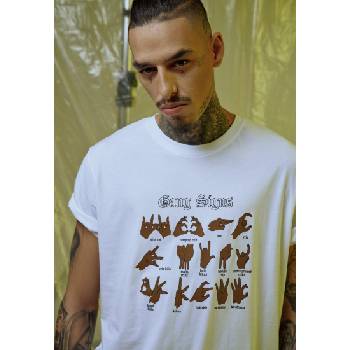 Mister Tee Мъжка тениска Mister Tee Gang Signs в бял цвятUB-MT767-00220 - Бял, размер XL