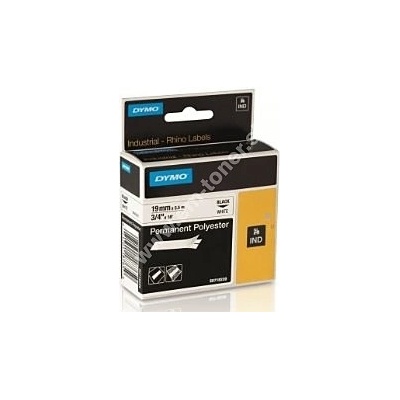 páska DYMO 18765 (18484) PROFI D1 RHINO Black On White Permanent Polyester Tape (19mm)