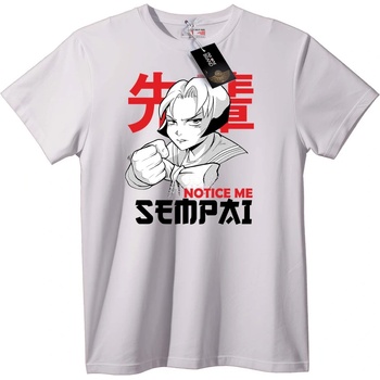 NOONEBRAND Тениска Забележи ме Senpai Аниме - S, Black