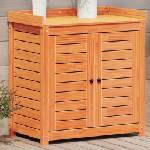 vidaXL Маса за разсаждане с рафтове кафява 82, 5x50x86, 5 см бор масив (844635)