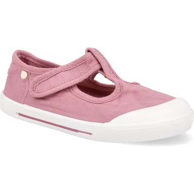 Barefoot dětské plátěné sandály Igor Canvas Pepito širší rosa růžové