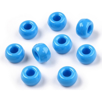 Akrylové korálky - pony beads - tmavě modré - 6 x 9 mm - 10 ks – Zbozi.Blesk.cz
