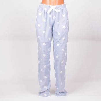 Image 1 of Дамско поларено долнище на пижама в бледосиньо с цветя