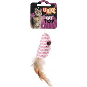 Uniq Pets Mousehunt Mouse with Feather - играчка мишка за котка от сизал с перо, 7 см